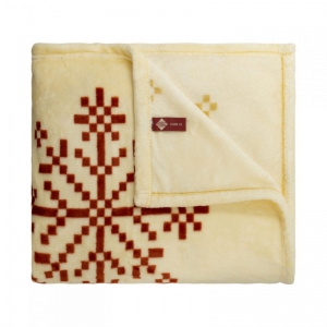 Плед &laquo;Согрею любовью&raquo; Green Fiber CARE 19, бежевый с узором снежинки